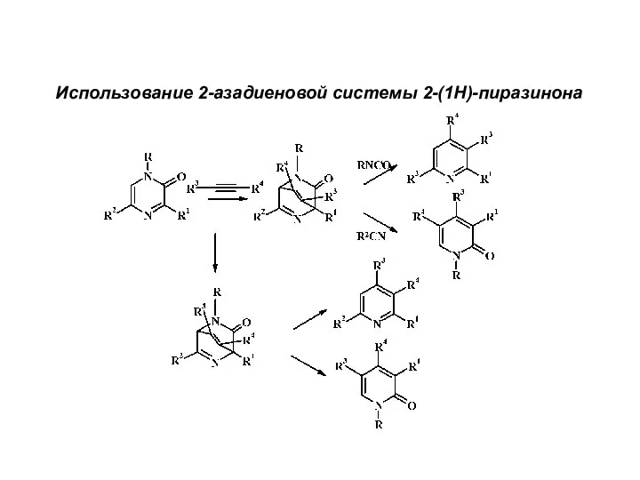 Использование 2-азадиеновой системы 2-(1Н)-пиразинона