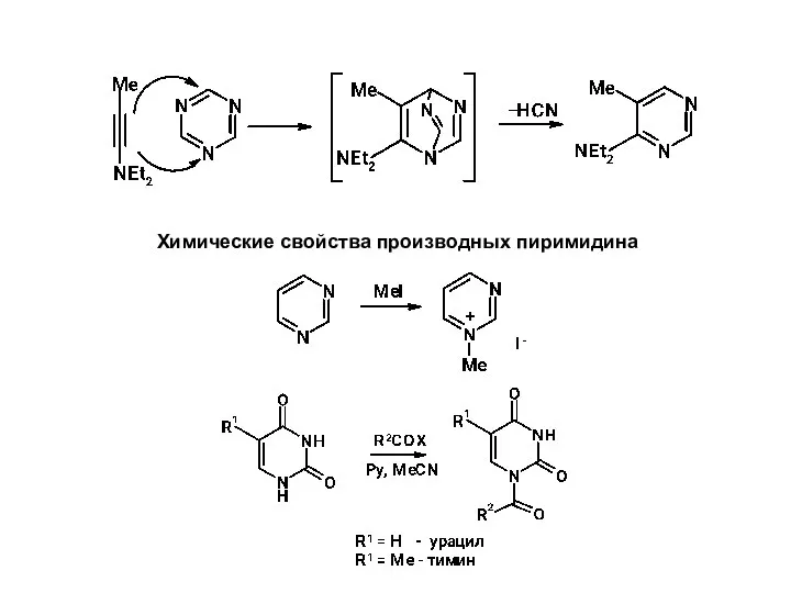 Химические свойства производных пиримидина