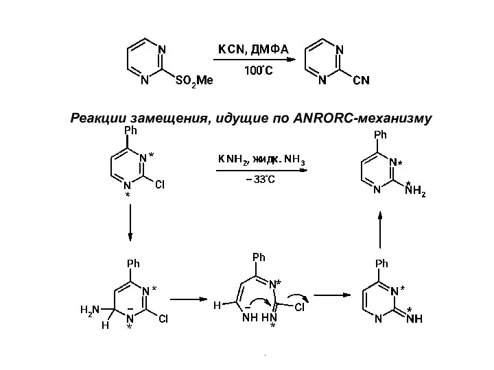 Реакции замещения, идущие по ANRORC-механизму