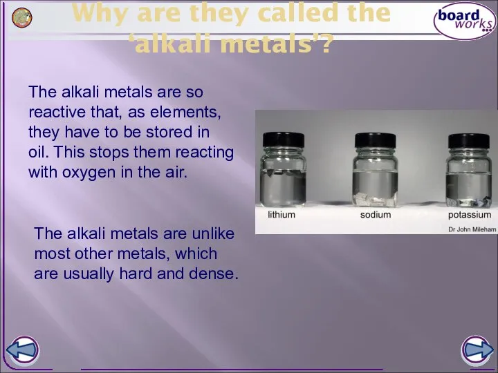 Why are they called the ‘alkali metals’? The alkali metals are