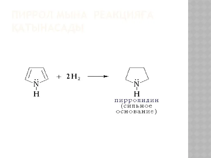 ПИРРОЛ МЫНА РЕАКЦИЯҒА ҚАТЫНАСАДЫ