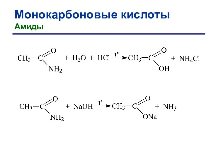 Монокарбоновые кислоты Амиды