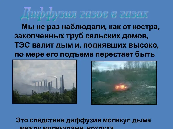 Мы не раз наблюдали, как от костра, закопченных труб сельских домов,