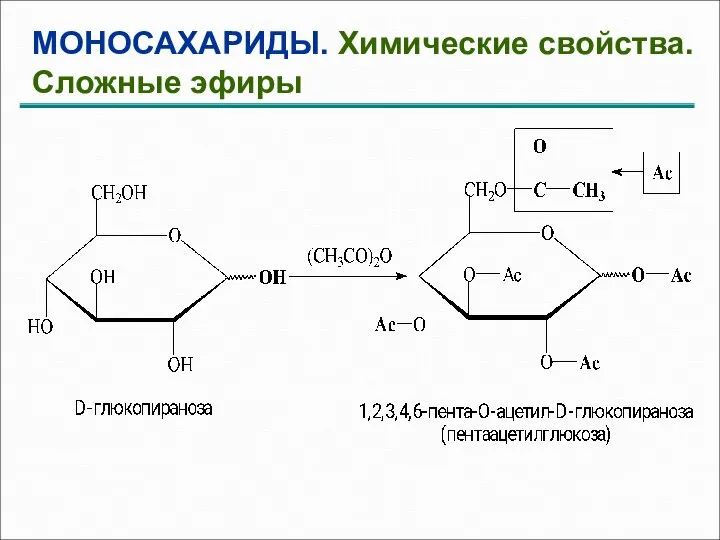 МОНОСАХАРИДЫ. Химические свойства. Сложные эфиры