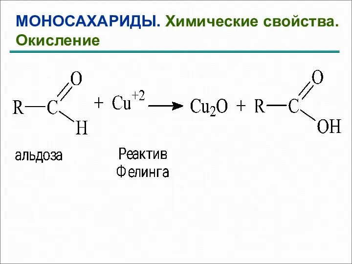 МОНОСАХАРИДЫ. Химические свойства. Окисление