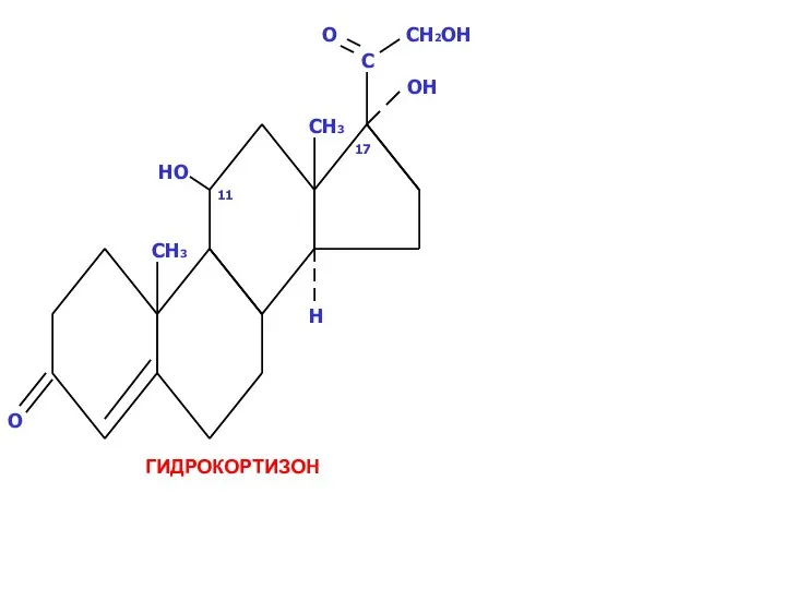 O CH3 CH3 H C CH2OH O OH HO 11 17 ГИДРОКОРТИЗОН