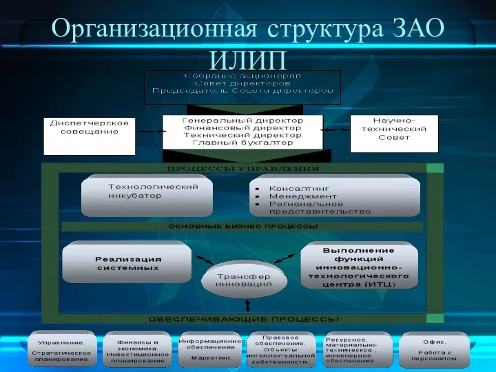 Организационная структура ЗАО ИЛИП