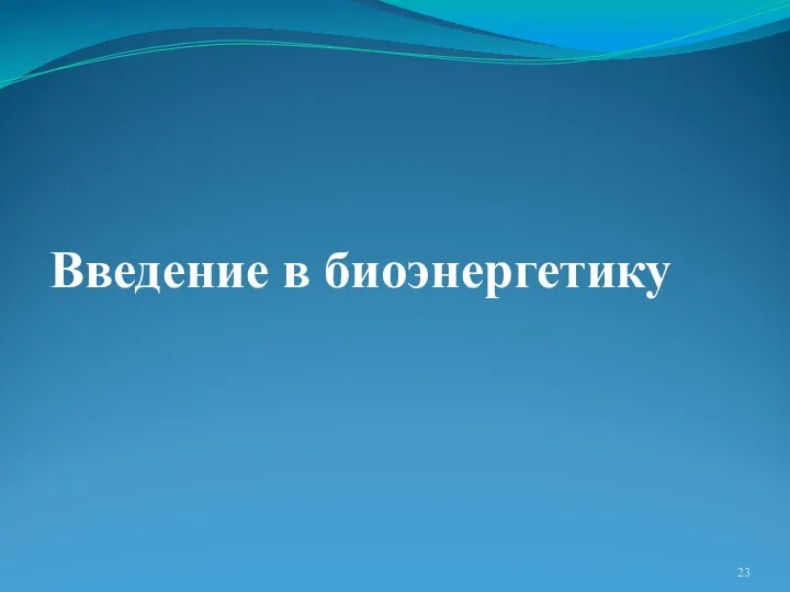 Введение в биоэнергетику