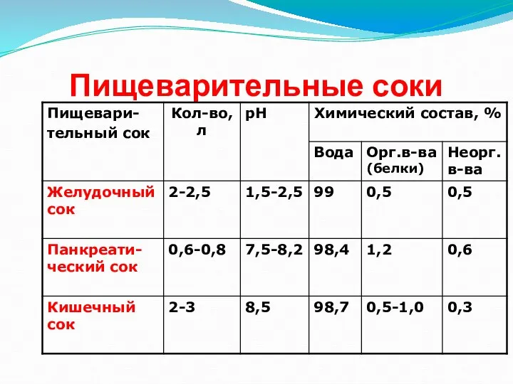 Пищеварительные соки