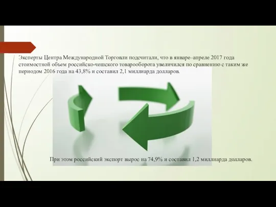 Эксперты Центра Международной Торговли подсчитали, что в январе–апреле 2017 года стоимостной