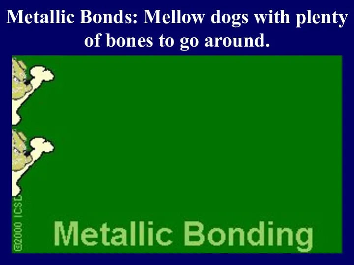 Metallic Bonds: Mellow dogs with plenty of bones to go around.