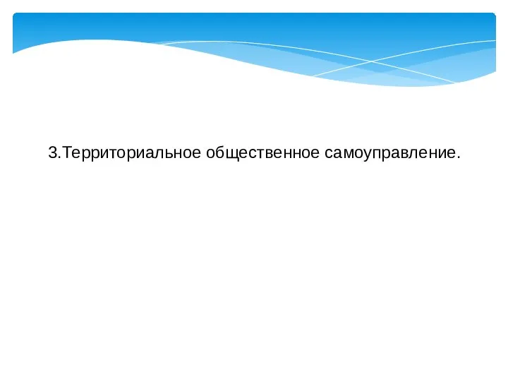 3.Территориальное общественное самоуправление.