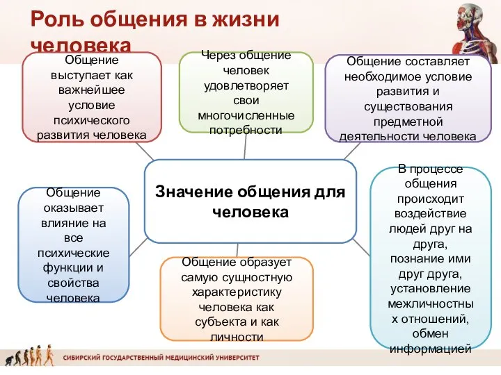 Роль общения в жизни человека Значение общения для человека Через общение