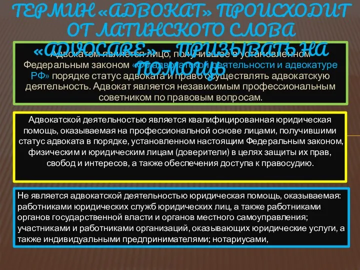 Адвокатом является лицо, получившее в установленном Федеральным законом «Об адвокатской деятельности