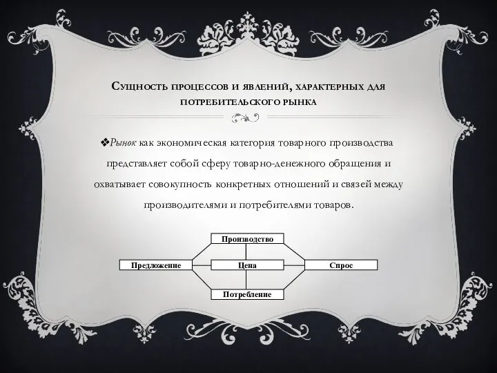 Сущность процессов и явлений, характерных для потребительского рынка Рынок как экономическая