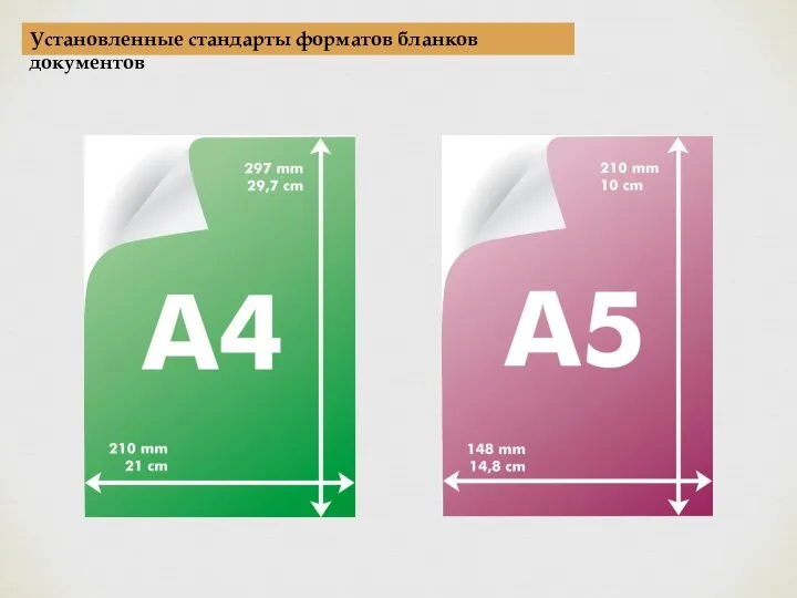 Установленные стандарты форматов бланков документов