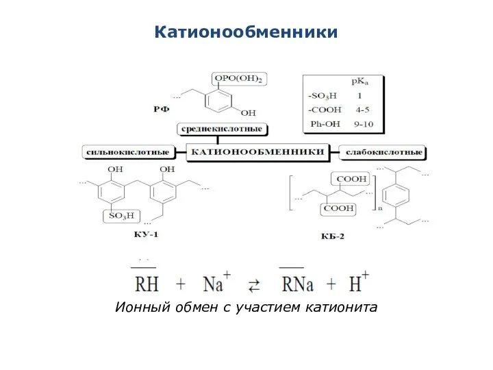 Катионообменники Ионный обмен с участием катионита