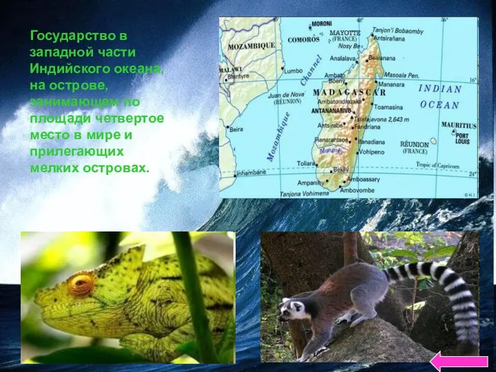 Государство в западной части Индийского океана, на острове, занимающем по площади