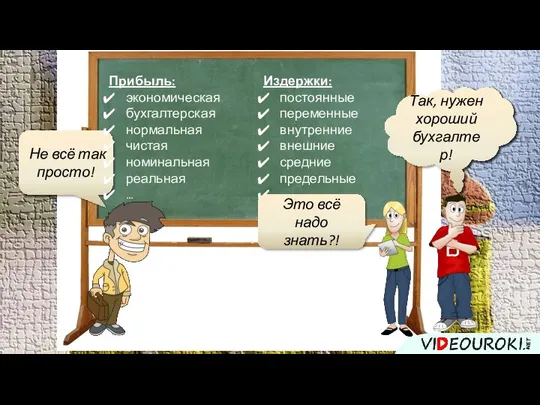 Не всё так просто! Прибыль: экономическая бухгалтерская нормальная чистая номинальная реальная