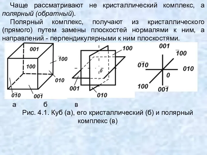 Чаще рассматривают не кристаллический комплекс, а полярный (обратный). Полярный комплекс, получают