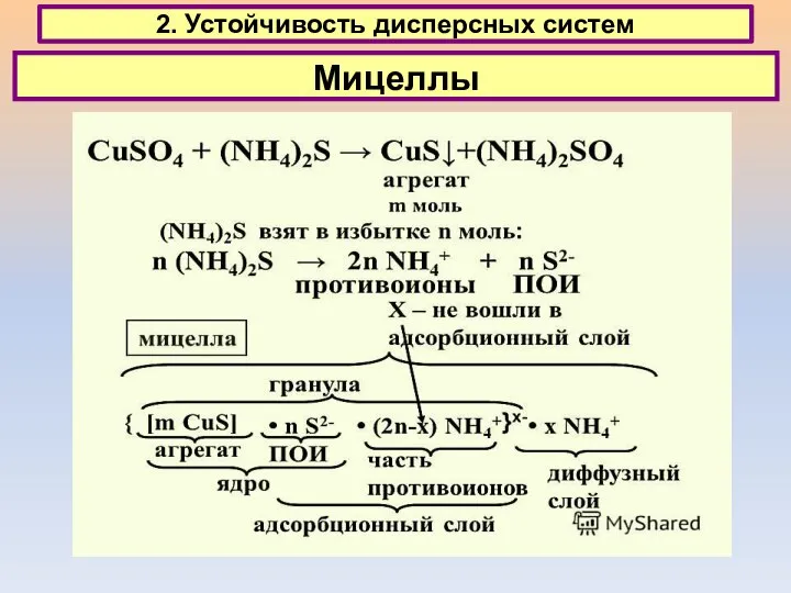 2. Устойчивость дисперсных систем Мицеллы