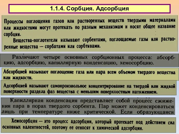 1.1.4. Сорбция. Адсорбция