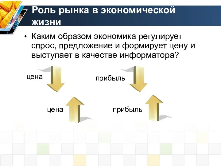 Каким образом экономика регулирует спрос, предложение и формирует цену и выступает