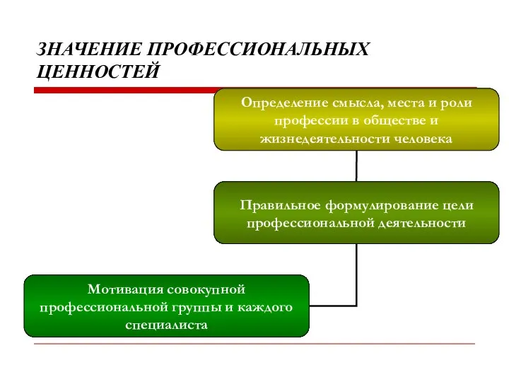 ЗНАЧЕНИЕ ПРОФЕССИОНАЛЬНЫХ ЦЕННОСТЕЙ