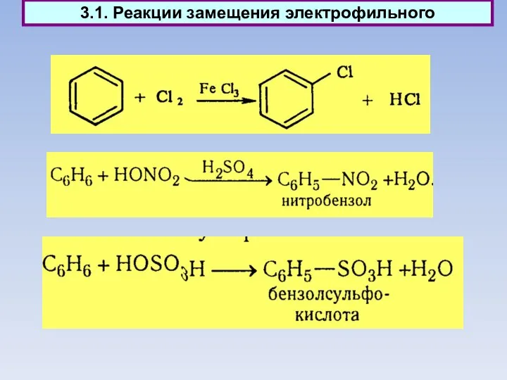 3.1. Реакции замещения электрофильного