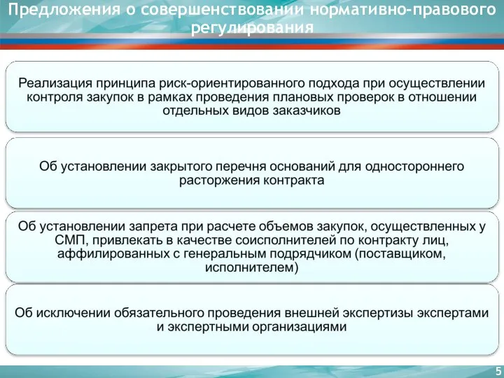 Предложения о совершенствовании нормативно-правового регулирования