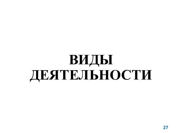 ВИДЫ ДЕЯТЕЛЬНОСТИ