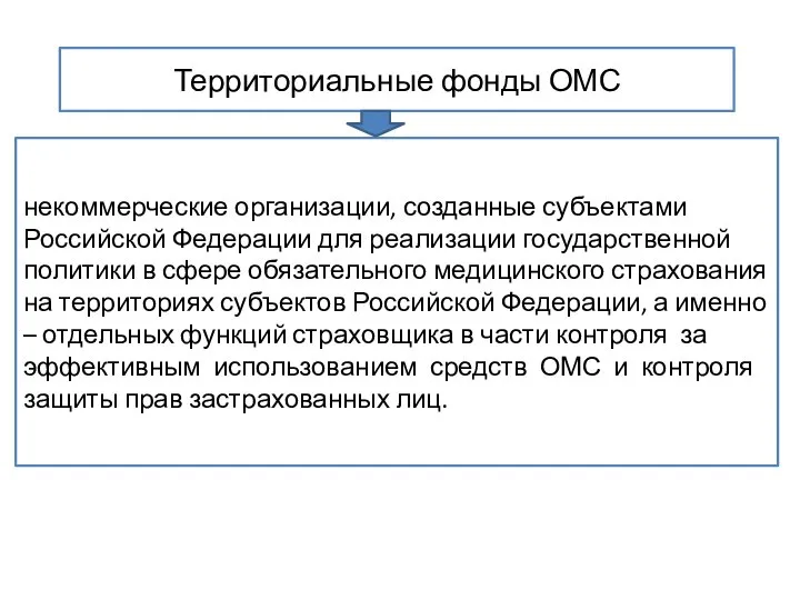 Территориальные фонды ОМС некоммерческие организации, созданные субъектами Российской Федерации для реализации