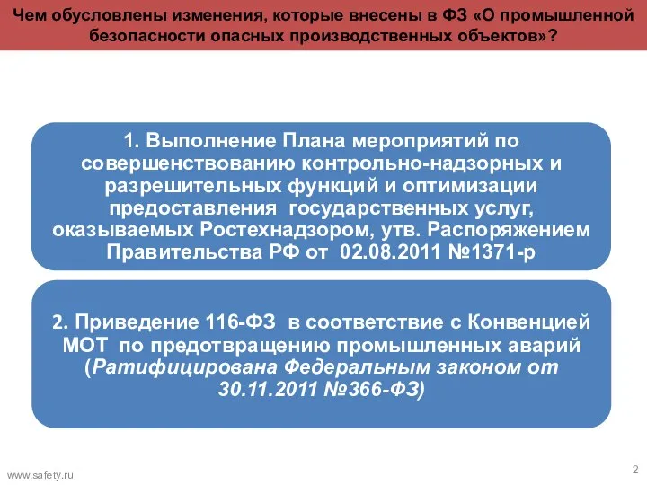 Чем обусловлены изменения, которые внесены в ФЗ «О промышленной безопасности опасных