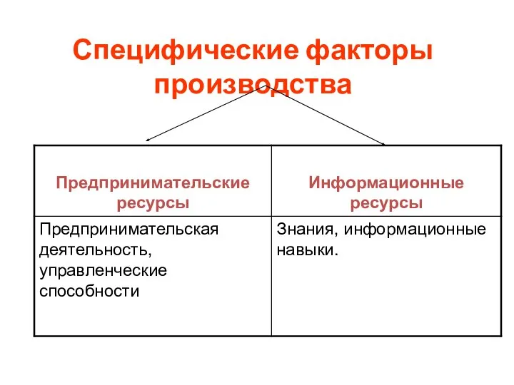 Специфические факторы производства