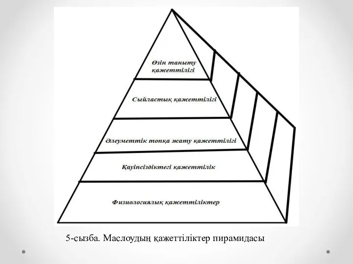 5-сызба. Маслоудың қажеттіліктер пирамидасы