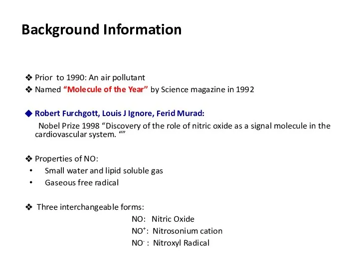 Background Information Prior to 1990: An air pollutant Named “Molecule of
