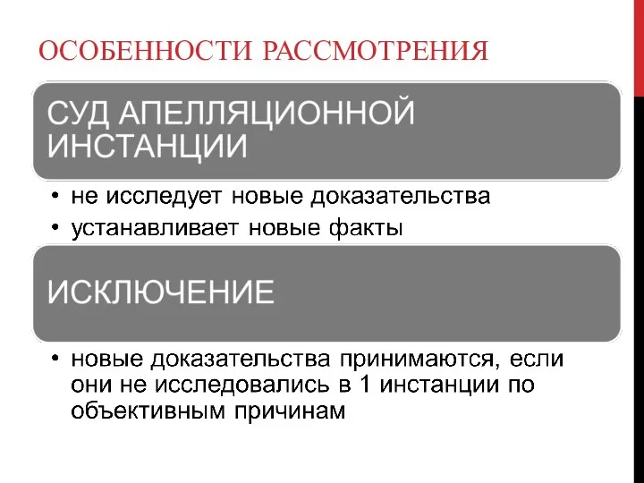 ОСОБЕННОСТИ РАССМОТРЕНИЯ