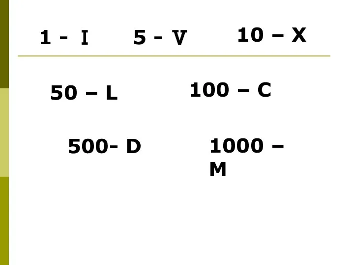 500- D 1 - Ⅰ 5 - Ⅴ 10 – X