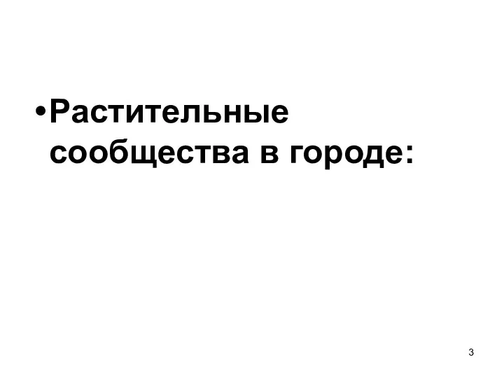 Растительные сообщества в городе: