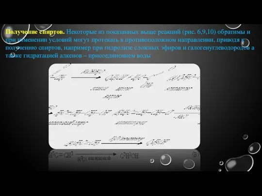 Получение спиртов. Некоторые из показанных выше реакций (рис. 6,9,10) обратимы и