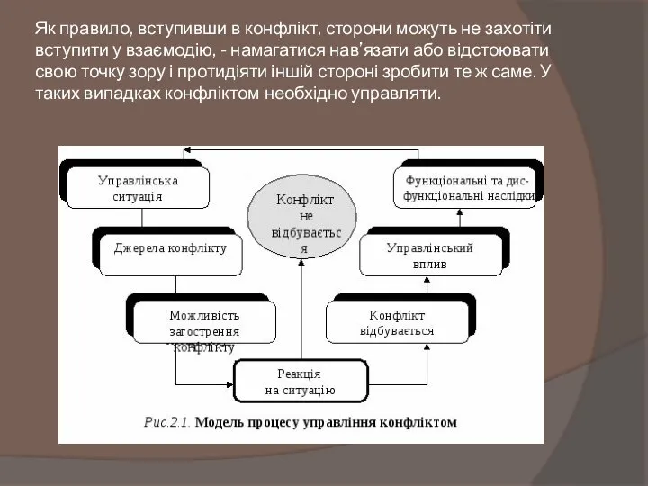 Як правило, вступивши в конфлікт, сторони можуть не захотіти вступити у