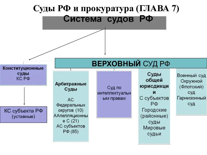 Суды РФ и прокуратура (ГЛАВА 7) КС субъекта РФ (уставные)