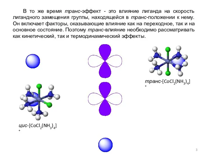 В то же время транс-эффект - это влияние лиганда на скорость