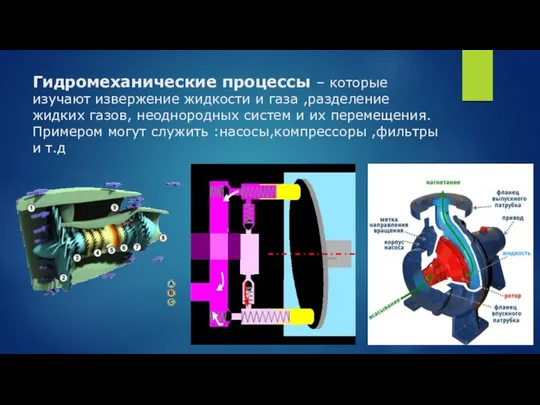 Гидромеханические процессы – которые изучают извержение жидкости и газа ,разделение жидких