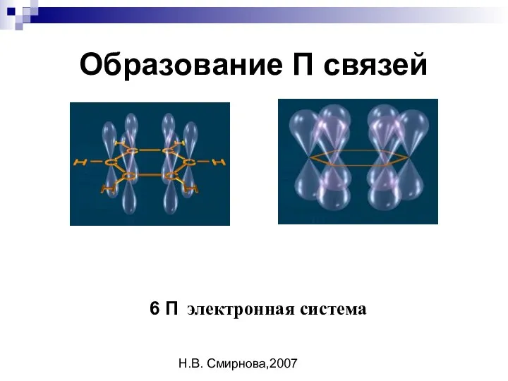 Н.В. Смирнова,2007 Образование П связей 6 П электронная система