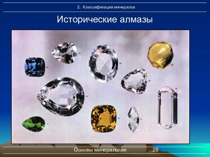 Основы минералогии Исторические алмазы