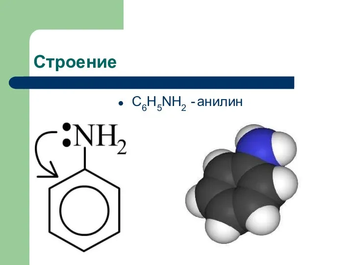 Строение C6H5NH2 - анилин