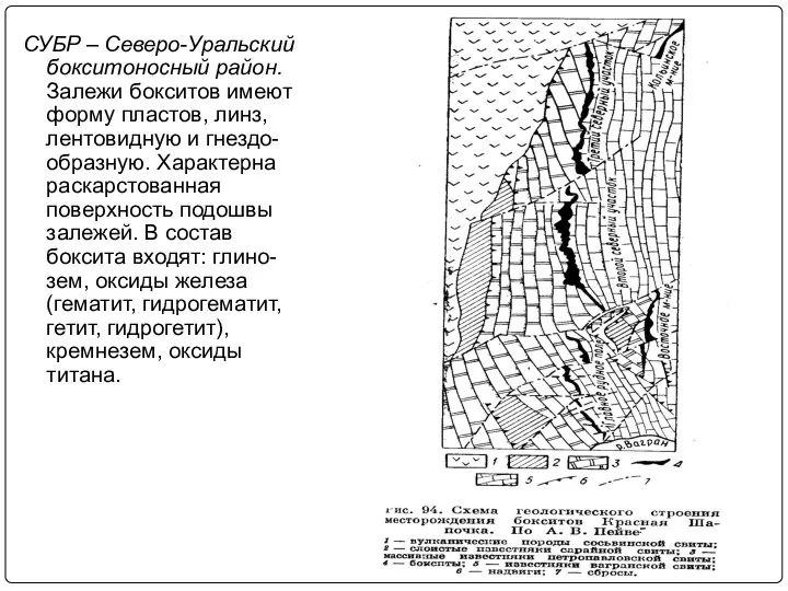 СУБР – Северо-Уральский бокситоносный район. Залежи бокситов имеют форму пластов, линз,