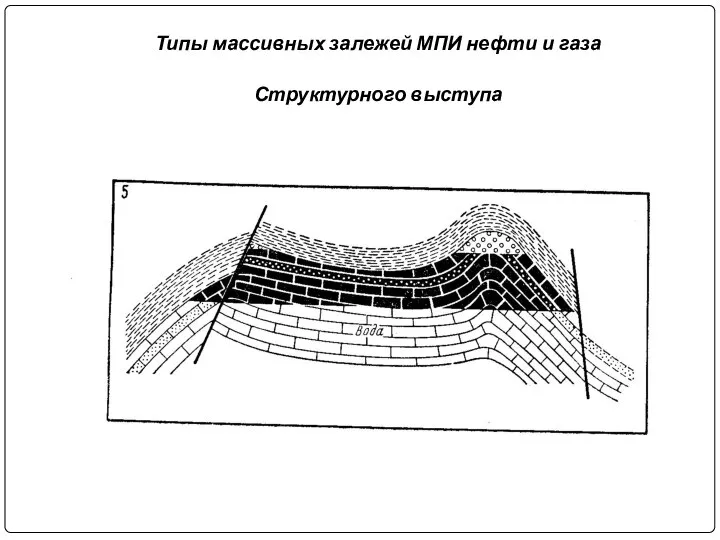 Типы массивных залежей МПИ нефти и газа Структурного выступа