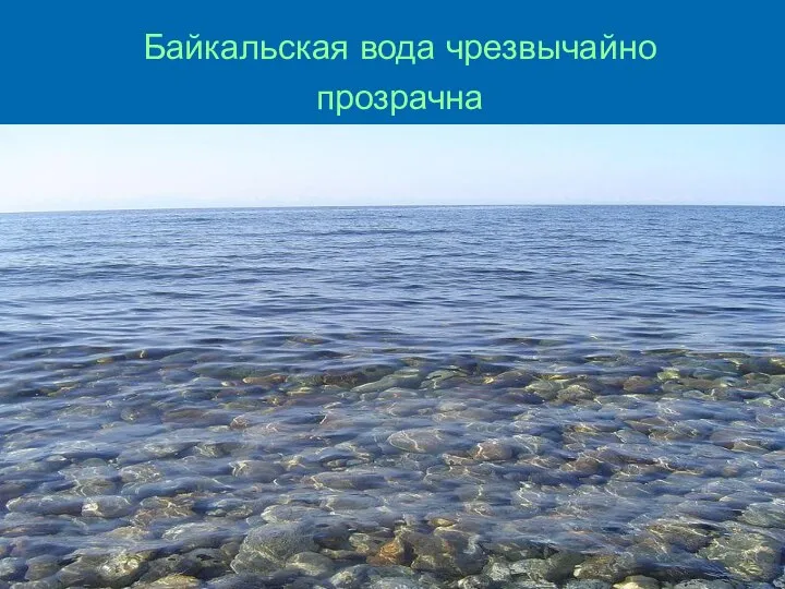 Байкальская вода чрезвычайно прозрачна